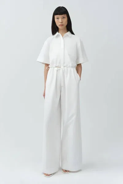 Simkhai Rhea Cotton Wide Leg Pants In White