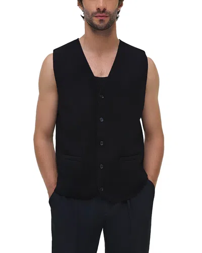 Simkhai Rhys Regular Fit Wool Vest In Black