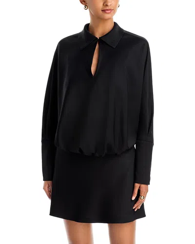 Simkhai Rianna Blouson Mini Dress In Black