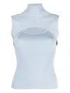 Simkhai Ribbed Cut-out Vest In Blue