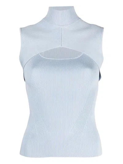 Simkhai Ribbed Cut-out Vest In Blue