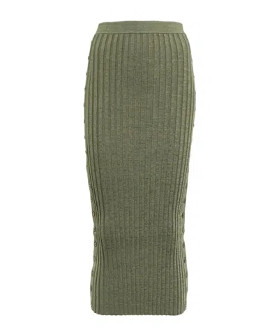 Simkhai Ribbed Knit Midi Skirt In Green