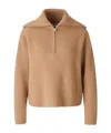 Simkhai Womens Camel Landry Half-zip Ribbed Cashmere Jumper In Brown