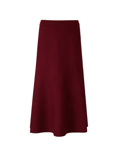 Simkhai Ribbed-knit Wool Midi Skirt In Burgundy