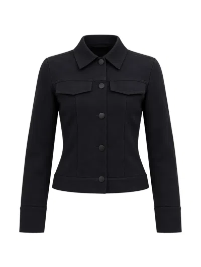 Simkhai Ribbed-textured Button-up Jacket In Black