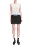 Simkhai Rilee Double Waistband Combo Mini Skirt In Midnight Pinstripe Multi In Black