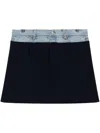 Simkhai Rilee Double Waistband Mini Skirt In Midnight Pinstripe Multi In Blue