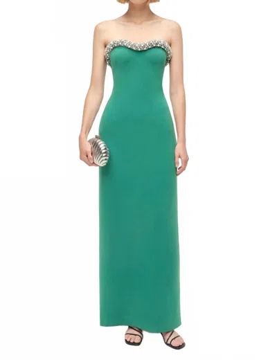 Simkhai Riona Embellished Bustier Gown In Kelly Green