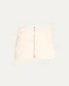 Simkhai Ripley Quilted Combo Knit Mini Skirt In Eggshell