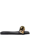 Simkhai Ripple Flat Sandals In Black