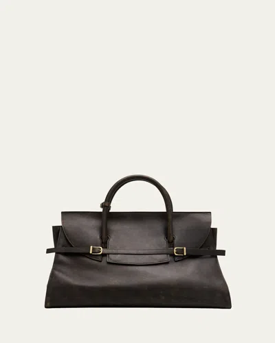 SIMKHAI RIVER BELTED DISTRESSED LEATHER TOTE BAG
