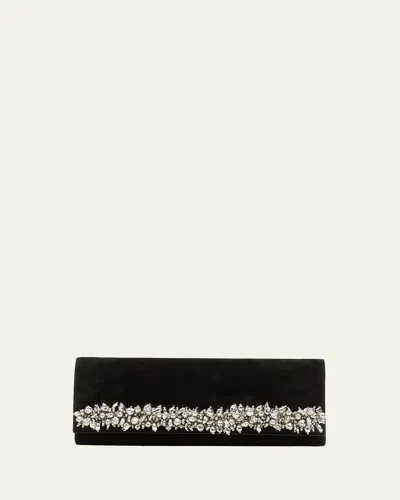 Simkhai River Embellished Suede East-west Clutch In Black