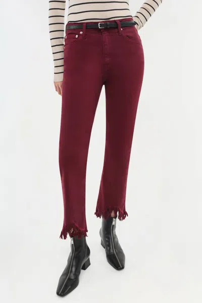 Simkhai River High Rise Straight Jeans In Oxblood In Red