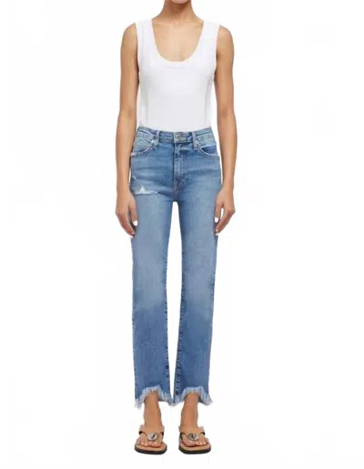 Simkhai River High Rise Straight Crop Jeans In Alta In Blue