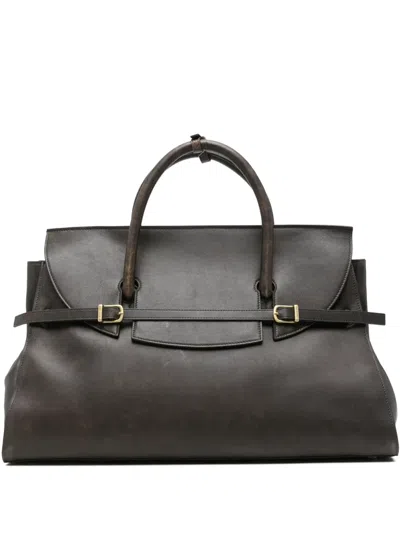 Simkhai River Leather Weekender Tote Bag In Brown