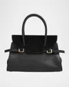 Simkhai River Small Suede-trimmed Leather Tote In Black