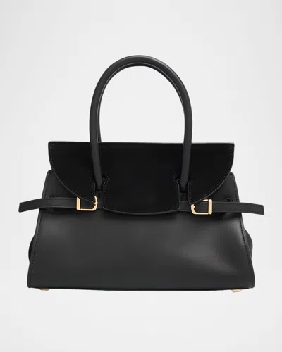 Simkhai River Small Suede Flap Top-handle Bag In Black