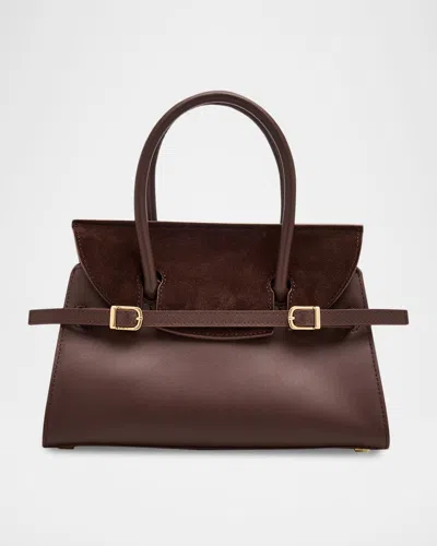 Simkhai River Small Suede Flap Top-handle Bag In Burgundy