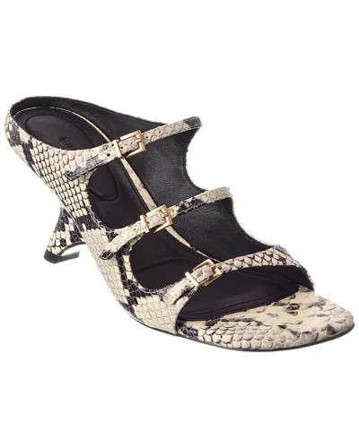 Simkhai River Snake-embossed Leather Mule In White