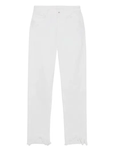 Simkhai River Straigh-leg Frayed-hem Jeans In White