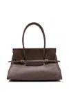Simkhai River Suede Buckle Shoulder Bag In Brown