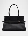 Simkhai River Suede Flap Leather Shoulder Bag In Black