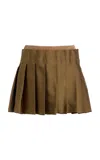 Simkhai Rives Pleated Mini Skort In Bronze