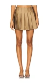 Simkhai Rives Pleated Mini Skort In Gold