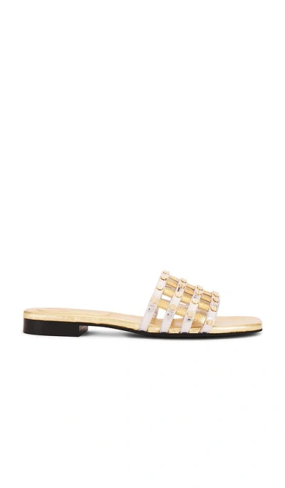 Simkhai Flache Sandalen Rivet In Metallic Silver