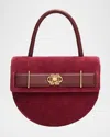 Simkhai Roan Half-moon Suede Crossbody Bag In Red