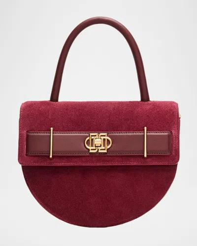 Simkhai Roan Half-moon Suede Crossbody Bag In Red