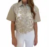 Simkhai Robinson Embroidered Shirt In Sand Multi In Neutral
