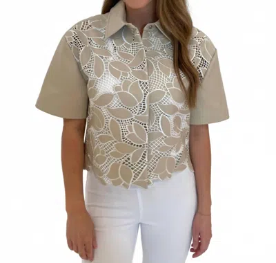 Simkhai Robinson Camp Shirt In Sand Multi