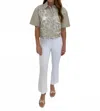 Simkhai Robinson Embroidered Shirt In Sand Multi In Gray