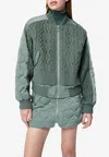 Simkhai Rollins Knitted Zip-up Bomber Jacket In Green