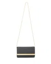 Simkhai Rolo Flap Padded Leather Clutch Bag In Black/gold