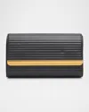 Simkhai Rolo Flap Padded Leather Clutch Bag In Black