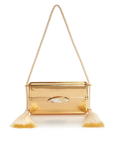 Simkhai Roma Leather & Aluminum Shoulder Bag In Gold