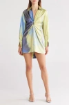 Simkhai Roma Abstract-print Minidress In Marina Blue Print