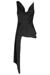 Simkhai Ronnie Draped Asymmetric Cowl Tank Top In Black