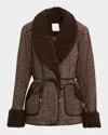 Simkhai Rorie Plaid Sherpa-lined Jacket In Brown
