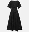 Simkhai Rosalie Short Sleeve Midi Dress In Black In Black