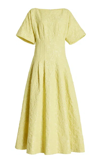 Simkhai Rosalie Textured Jacquard Maxi Dress In Yellow