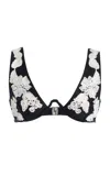 Simkhai Rosie Embroidered Bikini Top In Black