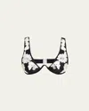 Simkhai Rosie Floral Underwire Bikini Top In Black