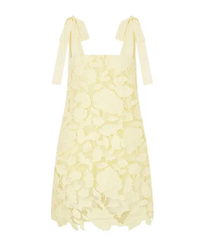 Simkhai Marigold Cotton-lace Mini Dress In Yellow