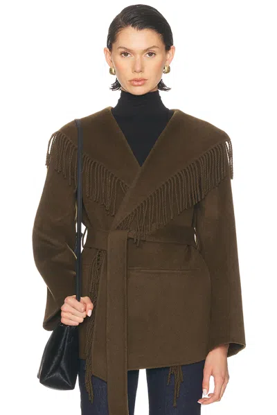 Simkhai Rowen Fringe Jacket In Brown