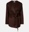 Simkhai Rowen Fringed Wool-blend Jacket In Brown