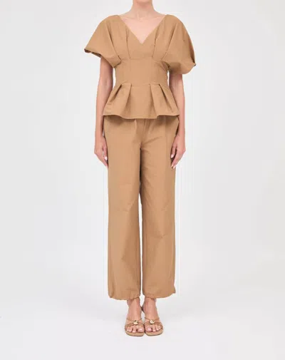 Simkhai Rozen Top In Chai In Brown