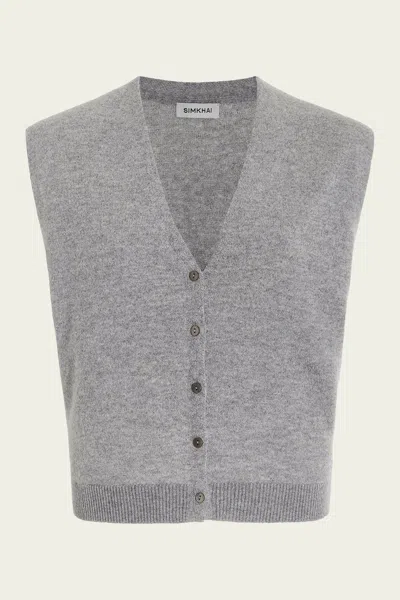 Simkhai Rozzi Knit Cashmere Vest In Grey